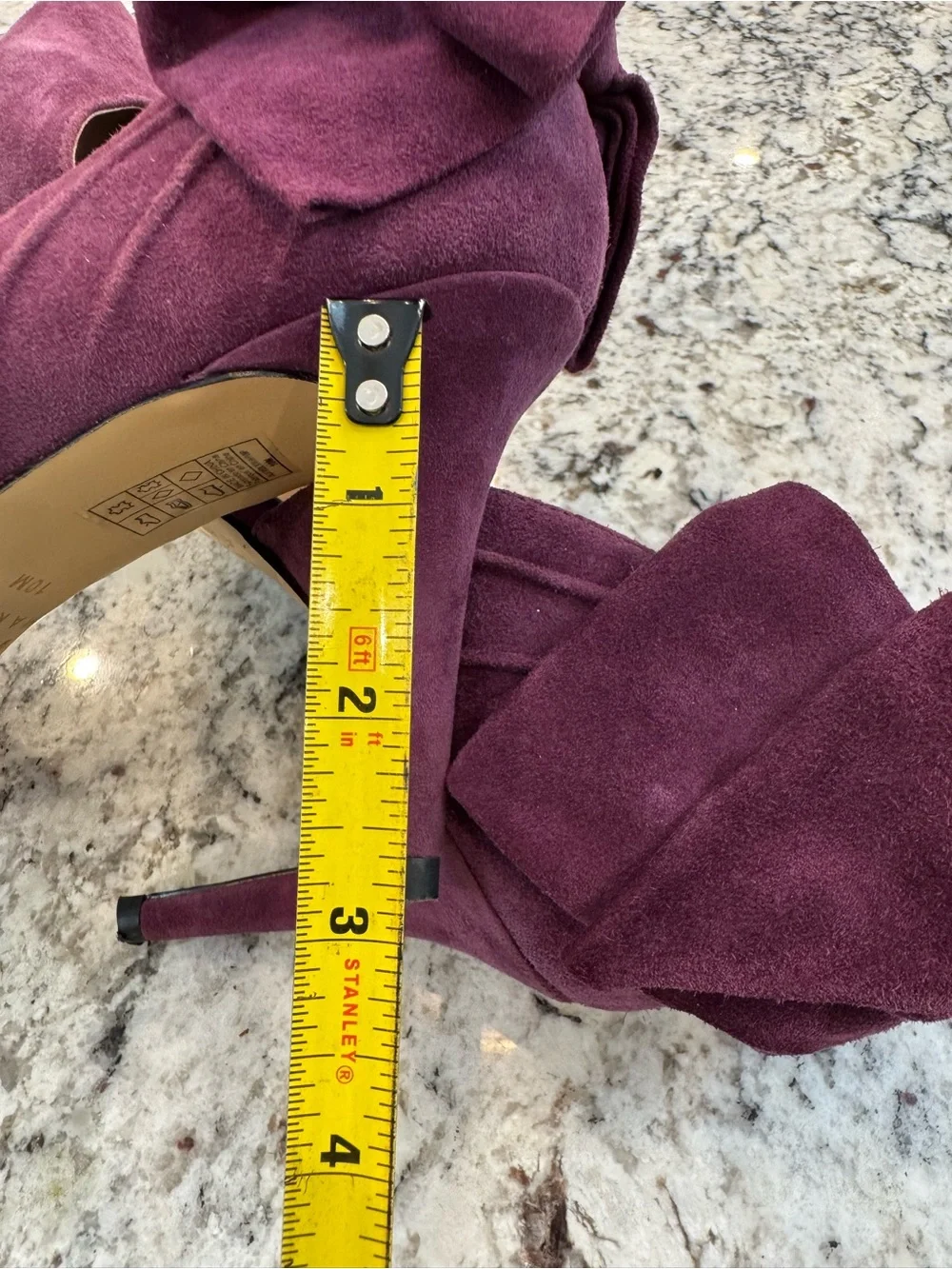 White House Black Market Purple Suede Bow Heels Pumps Size 10